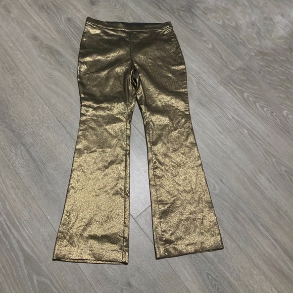 NWT INC Gold Metallic Bootcut Pants  - sz 14 - Picture 8 of 8